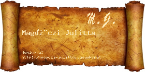 Magóczi Julitta névjegykártya